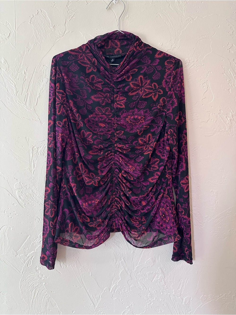Jane and Delancey Floral Ruched Tunic Top NWT